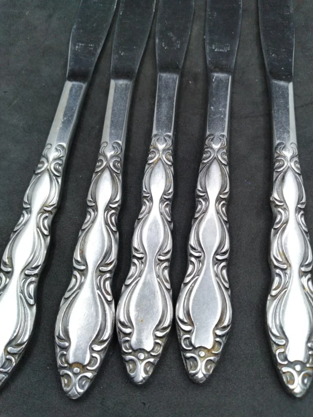 Vtg. 11 National Stainless Japan flatware bundle Marquee pattern MCM cottagecore